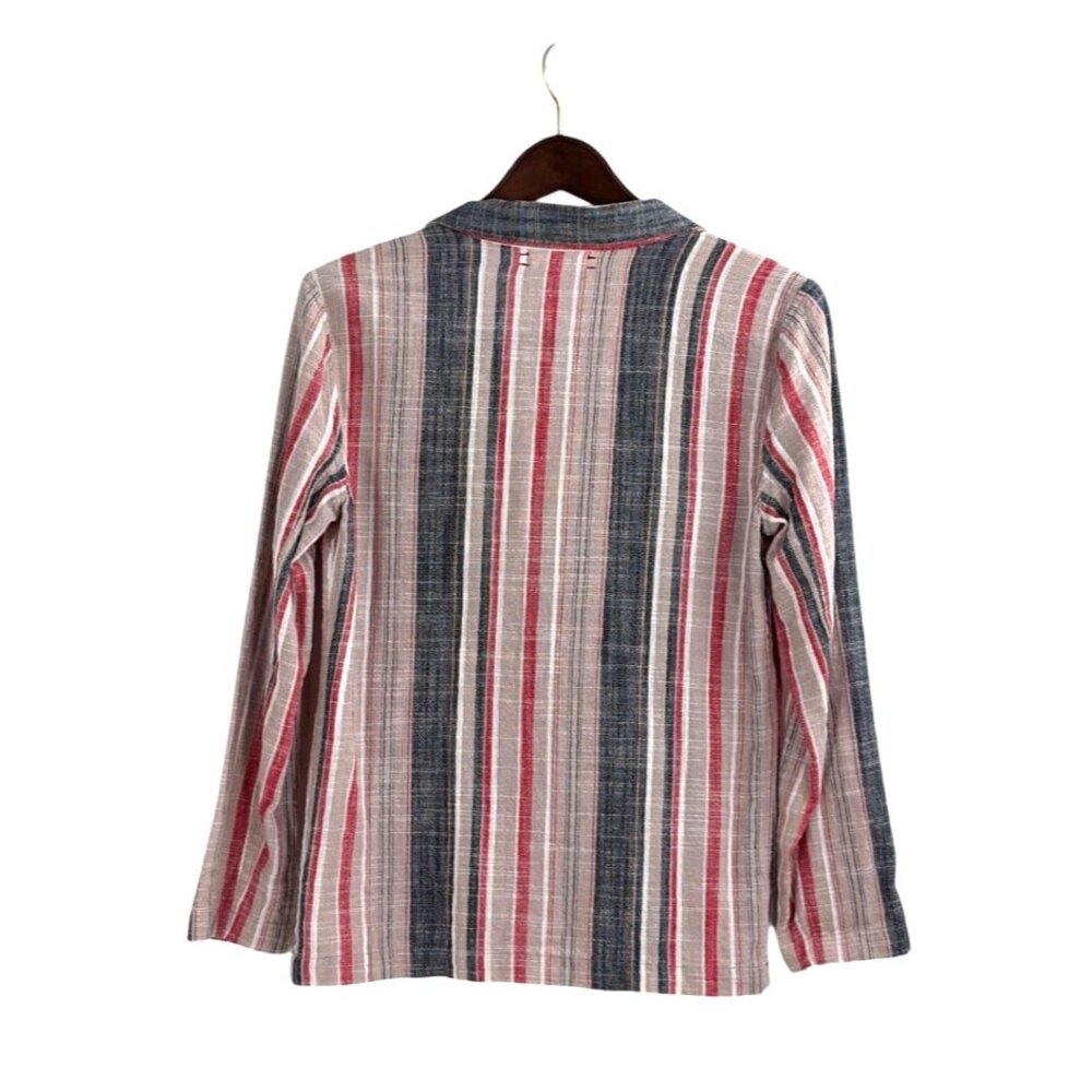 Xírena Jasper Womens Size XS Striped Blazer Lightweight Cotton Blue Red Coastal - Picture 2 of 6